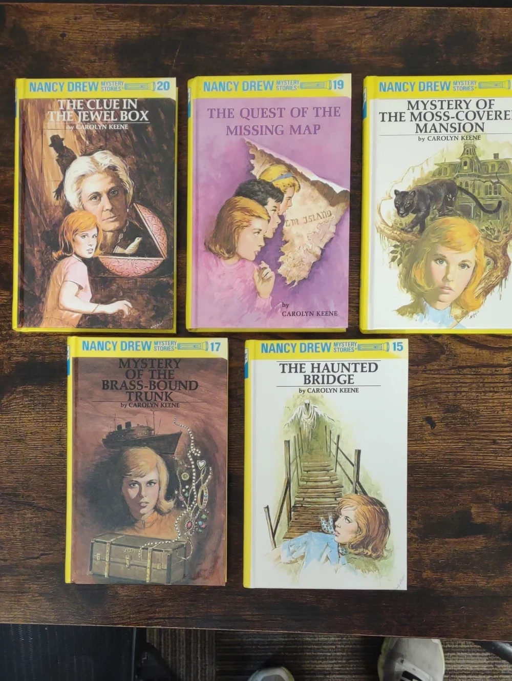 (5) Nancy Drew Hardcover Mystery Books Lot. #15,17,18,19,& 20 Excellent!